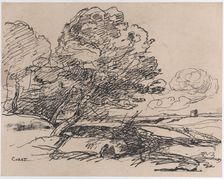 The Lonely Tower (La Tour isolée), 1871. Creator: Jean-Baptiste-Camille Corot