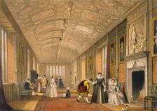 The Long Gallery at Lanhydrock, Cornwall, 1600. Creator: Joseph Nash (1809-78)