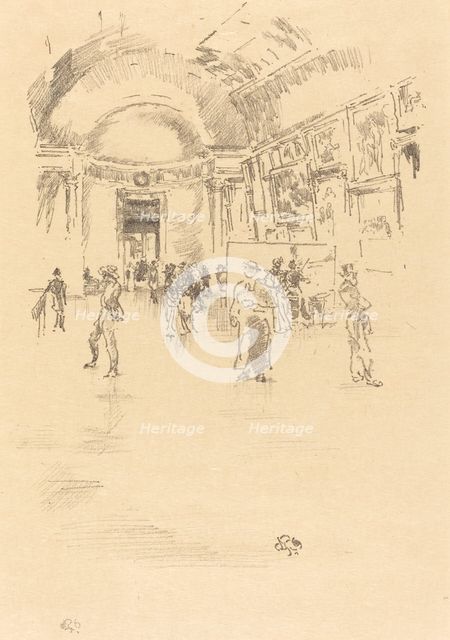 The Long Gallery, Louvre, 1894. Creator: James Abbott McNeill Whistler.