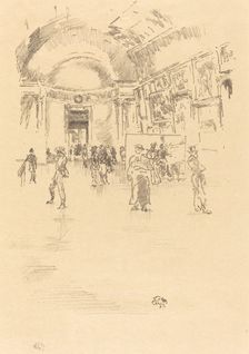 The Long Gallery, Louvre, 1894. Creator: James Abbott McNeill Whistler