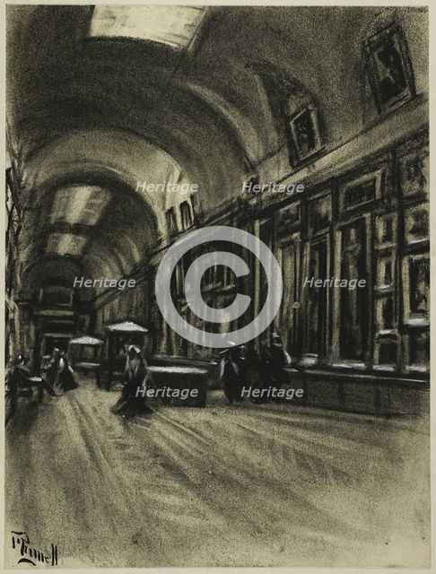 The Long Gallery, Prado, c. 1903. Creator: Joseph J Pennell.