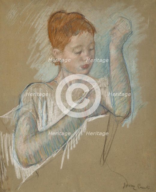 The Long Gloves, 1886. Creator: Cassatt, Mary (1845-1926).