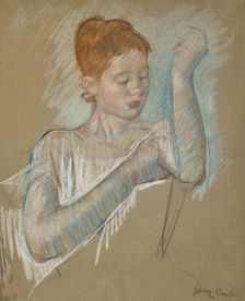 The Long Gloves, 1886. Creator: Cassatt, Mary (1845-1926)
