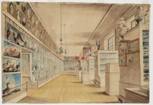 The Long Room, Interior of Front Room in Peale's Museum, 1822. Creators: Charles Willson Peale, Titian Ramsay Peale