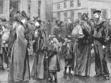 'The Loss of H.M.S."Serpent" -- "Sweethearts and Wives" Inquiring for News of the Vessel at the Por Creator: Unknown