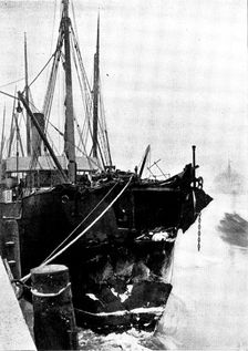 The Loss of the North German Lloyd steam-ship "Elbe": the damaged steam-ship "Crathie", 1895. Creator: Unknown