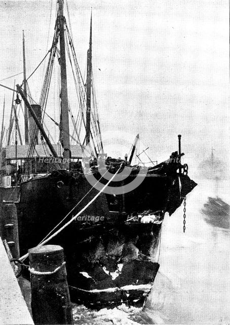 The Loss of the North German Lloyd steam-ship "Elbe": the damaged steam-ship "Crathie", 1895. Creator: Unknown.