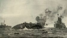 The Loss of the "Aboukir", "Hogue", and "Cressy" (1919). Creator: Unknown