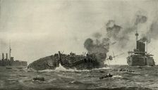 The Loss of the "Aboukir", "Hogue", and "Cressy" (1919). Creator: Unknown