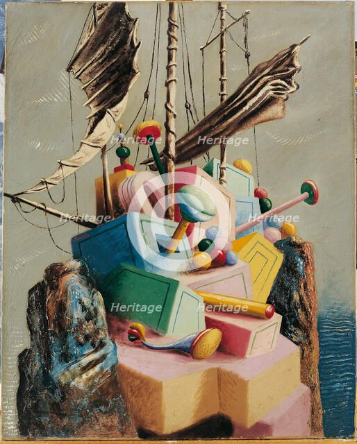 The lost boat (Le navire perdu), 1928. Creator: Savinio, Alberto (1891-1952).