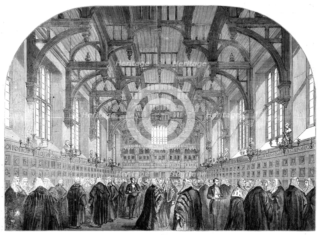 The Lord Chancellor receiving the Judges in the Middle Temple, 1862. Creator: Unknown.
