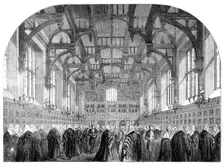 The Lord Chancellor receiving the Judges in the Middle Temple, 1862. Creator: Unknown