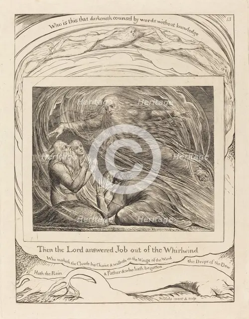 The Lord Answering Job out of the Whirlwind, 1825. Creator: William Blake.
