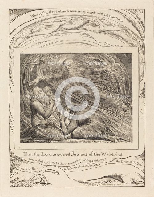 The Lord Answering Job out of the Whirlwind, 1825. Creator: William Blake.