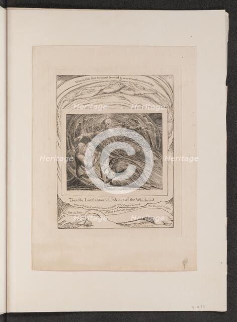 The Lord Answering Job out of the Whirlwind, 1825. Creator: William Blake.