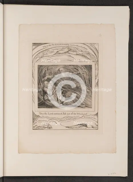 The Lord Answering Job out of the Whirlwind, 1825. Creator: William Blake.