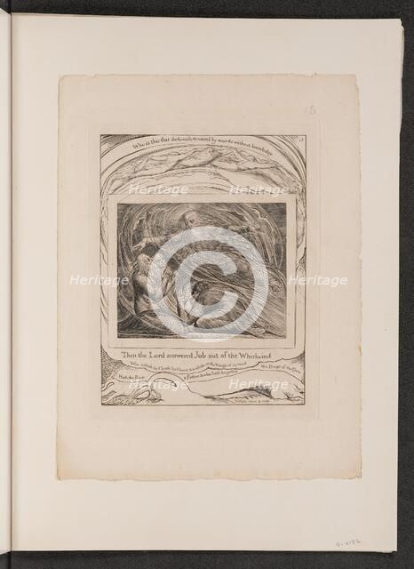 The Lord Answering Job out of the Whirlwind, 1825. Creator: William Blake.