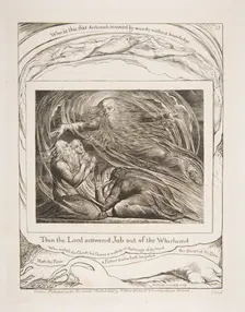 The Lord Answering Job out of the Whirlwind, from Illustrations of the Book of Job, 1825-26. Creator: William Blake