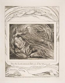 The Lord Answering Job out of the Whirlwind, from Illustrations of the Book of Job, 1825-26. Creator: William Blake
