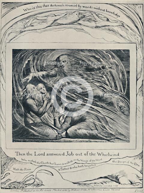 The Lord Answering Job Out of the Whirlwind. From 'Job.', c1780-1820, (1923). Artist: William Blake.
