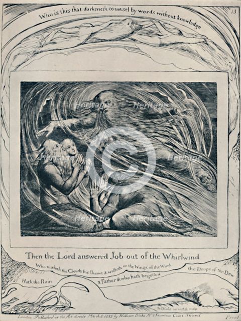 The Lord Answering Job Out of the Whirlwind. From 'Job.', c1780-1820, (1923). Artist: William Blake.