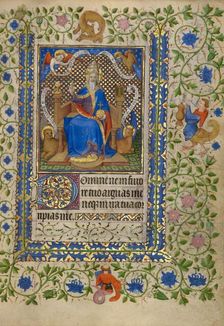 The Lord Enthroned between the Altars of the New and Old Law; Book of Hours, about 1410. Creator: Unknown