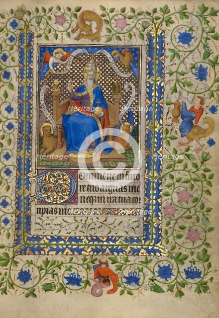 The Lord Enthroned between the Altars of the New and Old Law; Book of Hours, about 1410. Creator: Unknown.