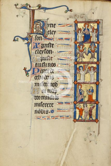 The Lord Enthroned with Angels: Two Seraphim: Two Kneeling Angels in Prayer..., about 1300. Creator: Unknown.