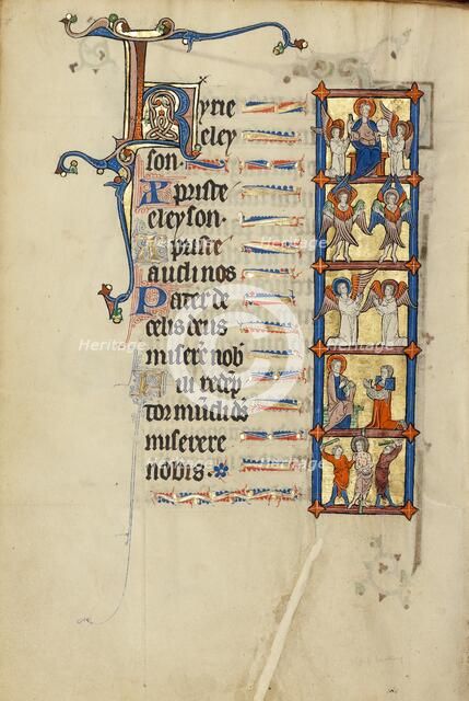 The Lord Enthroned with Angels: Two Seraphim: Two Kneeling Angels in Prayer..., about 1300. Creator: Unknown.