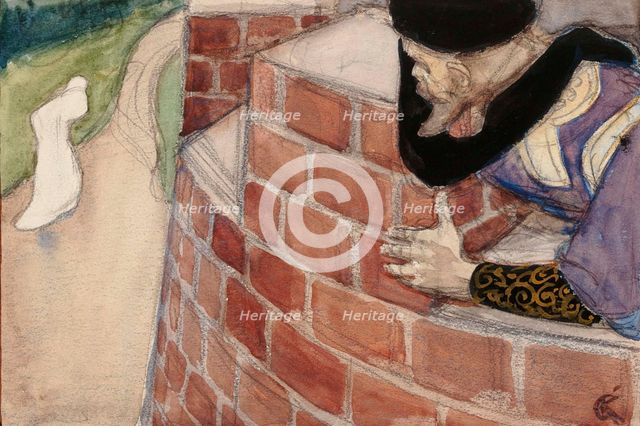The lord of the castle spying on his daughter, c1900. Creator: Akseli Gallen-Kallela.