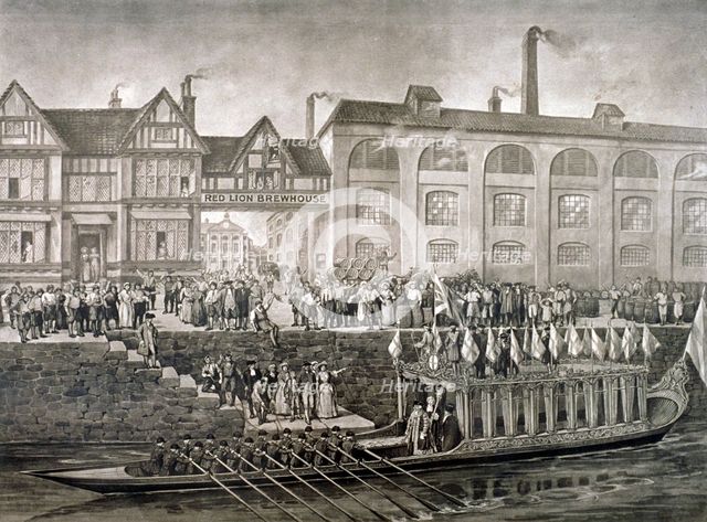 The Lord Mayor at the Red Lion Brewhouse, St Katherine's Way, London, c1703 (c1850(?)). Artist: Anon