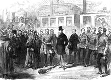 The Lord Mayor of Dublin presenting the City Keys to the new Lord Lieutenant,1869. Creator: Unknown