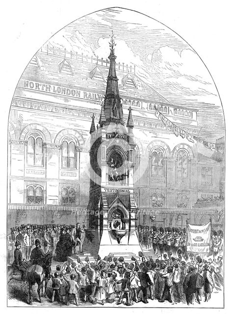 The Lord Mayor opening the new drinking-fountain at Bow, 1872. Creator: Unknown.