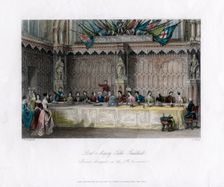 The Lord Mayor's table, grand banquet, Guildhall, City of London, 19th century.. Artist: J Shury