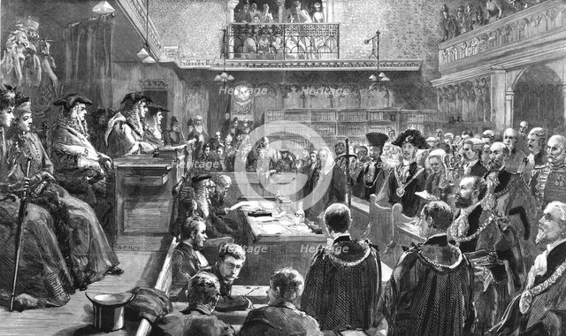 ''The Lord Mayor Taking the Oath in the Court of the Lord Chief Justice', 1890. Creator: Sydney Prior Hall.