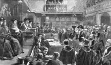 'The Lord Mayor Taking the Oath in the Court of the Lord Chief Justice 1890. Creator: Sydney Prior Hall