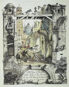 The Lord Munodi takes him in his chariot to see the town of Lagado, 1931. Creator: Rex Whistler