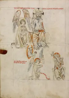 The Lord Sending out Gabriel: The Annunciation; Vita beatae Hedwigis, 1353. Creator: Unknown
