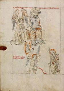 The Lord Sending out Gabriel: The Annunciation; Vita beatae Hedwigis, 1353. Creator: Unknown