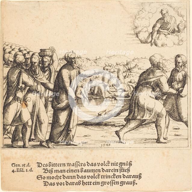 The Lord Sweetens the Waters of Marah, 1548. Creator: Augustin Hirschvogel.