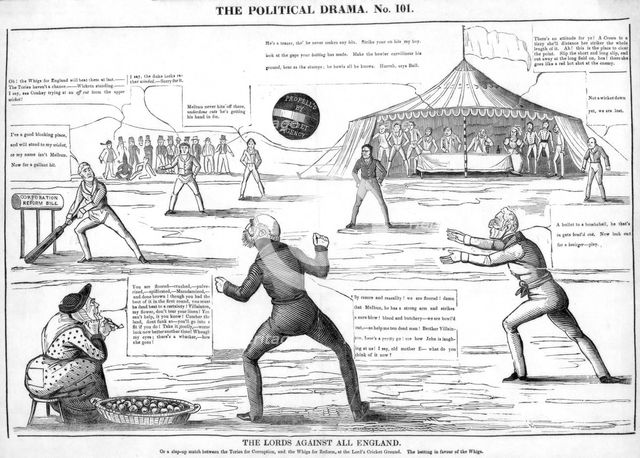 'The Lords against all England, The political drama', 19th century. Artist: Unknown