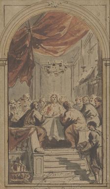 The Lord's Supper, presented in the upper room, c.1705-c.1754. Creator: Jacob de Wit