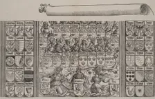 The Lower Portion of the Genealogy of Maximilian; with the Left Edge of the Scroll for the..., 1515. Creator: Hans Springinklee