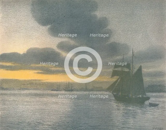 'The Lower Thames', c1900. Artist: Thomas Robert Way.