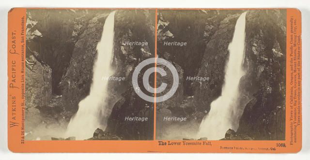 The Lower Yosemite Fall, Yosemite Valley, Mariposa County, Cal., 1861/76. Creator: Carleton Emmons Watkins.
