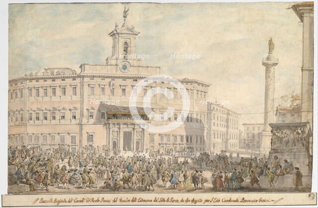 The Lottery in Piazza di Montecitorio, 1743-1744. Creator: Giovanni Paolo Panini.