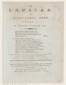 The Lousiad, Title Page, 1787., 1787. Creator: Thomas Rowlandson