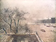 The Louvre under Snow 1902. Artist: Camille Pissarro