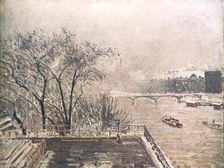 The Louvre under Snow 1902. Artist: Camille Pissarro