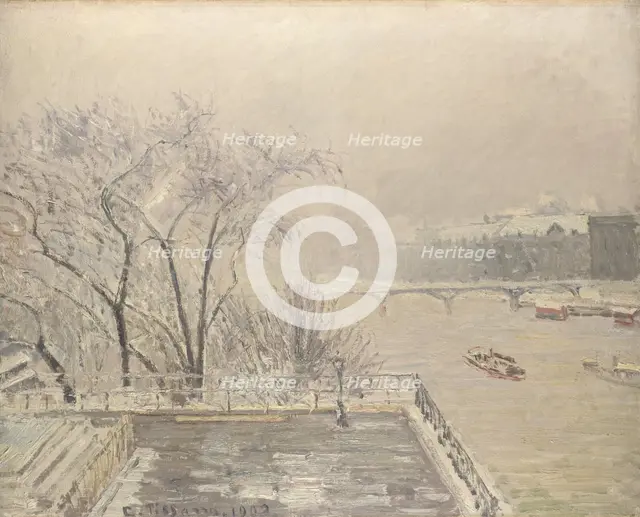 The Louvre under Snow, 1902. Artist: Pissarro, Camille (1830-1903)